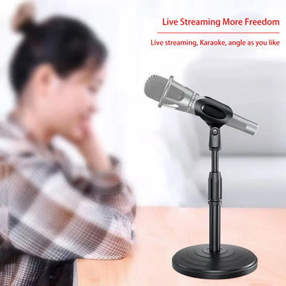 1/2/5pcs Microphone Retractable Desktop Stand - Disc Microphone Stand for Live Streaming, Desktop Clip