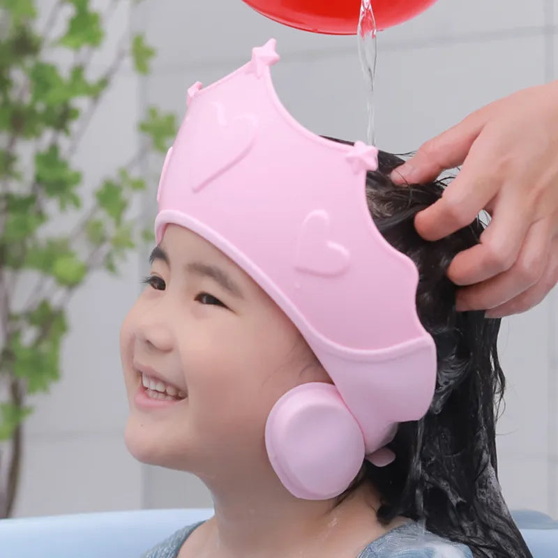 Protective and Adjustable Baby Shower Cap: Soft Hair Wash Hat for Kids with Ear Protection - Ensure Safe Shampoo Bathing Experience, Shielding Children's Heads During Showers