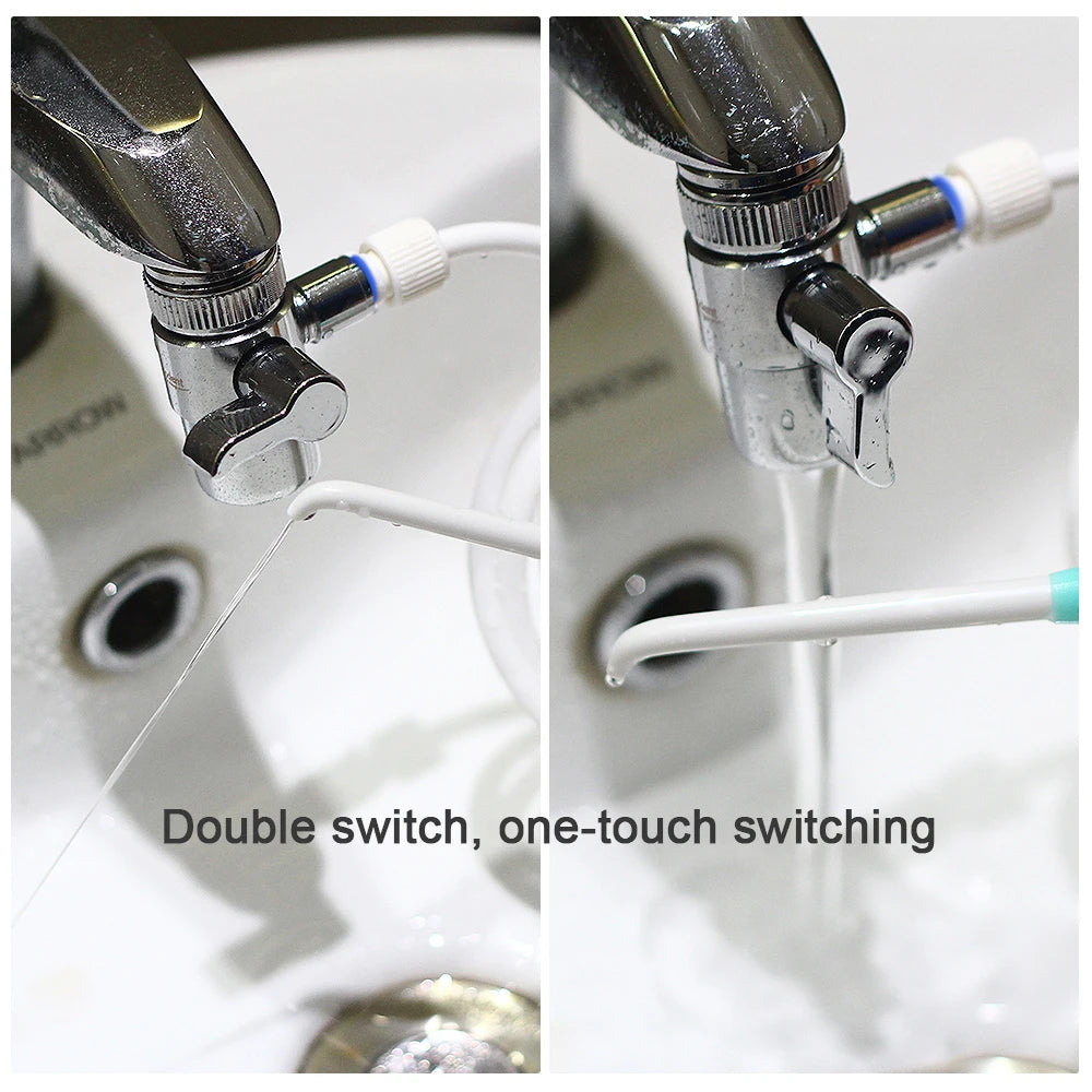 Dental SPA Faucet Tap Oral Irrigator - Water Flosser Toothbrush Irrigation Switch Jet - Family Teeth Cleaning Solution