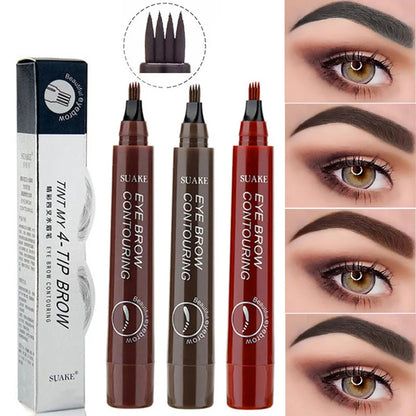 4-Point Eyebrow Pencil – Waterproof Liquid Brow Pen, Long-Lasting Makeup for Women, Microblade Cosmetic Tool