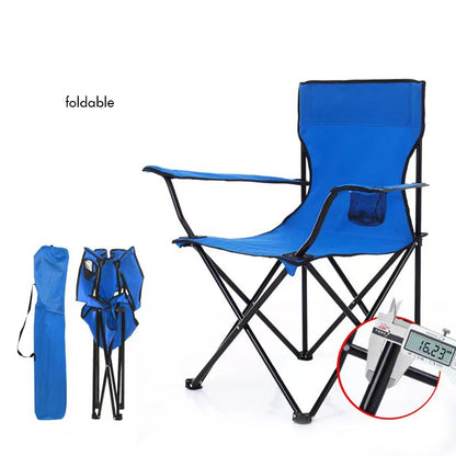 Portable Folding Camping Chair with Carrying Bag - Foldable Design with Hard Arms, Ideal Outdoor Chair for Adults, Lawn, and Camping