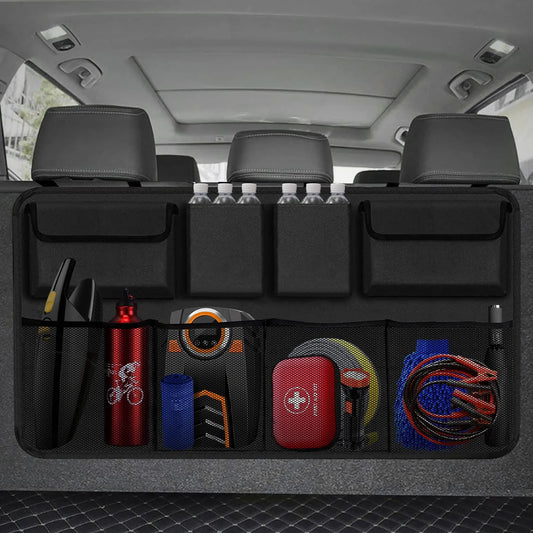 Car Trunk Organizers: Backseat Hanging Storage with 8 Large Bags - Space-Saving SUV/Truck Trunk Organizer