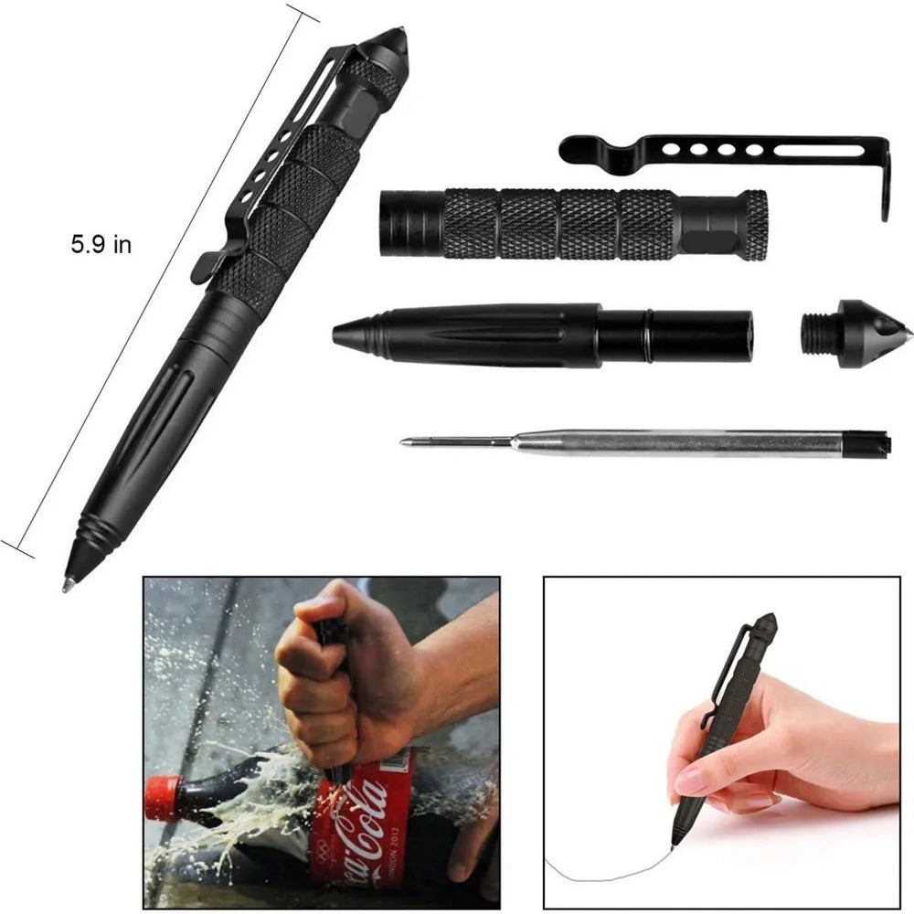 Portable Tactical Self Defense Pen: Aviation Aluminum Emergency Glass Breaker - Security Protection Survival EDC Multitool