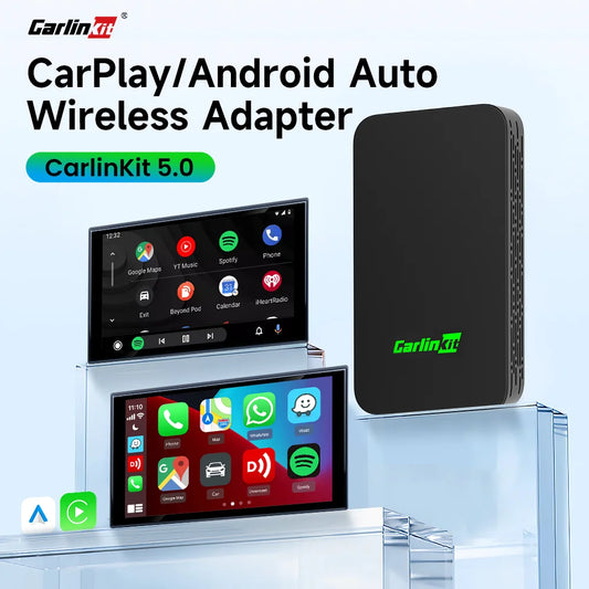 CarlinKit 5.0 Wireless CarPlay and Android Auto Adapter Dongle – Compatible with Toyota, Mazda, VW, Peugeot, Jeep, Cadillac, Chevrolet, Ford, and More