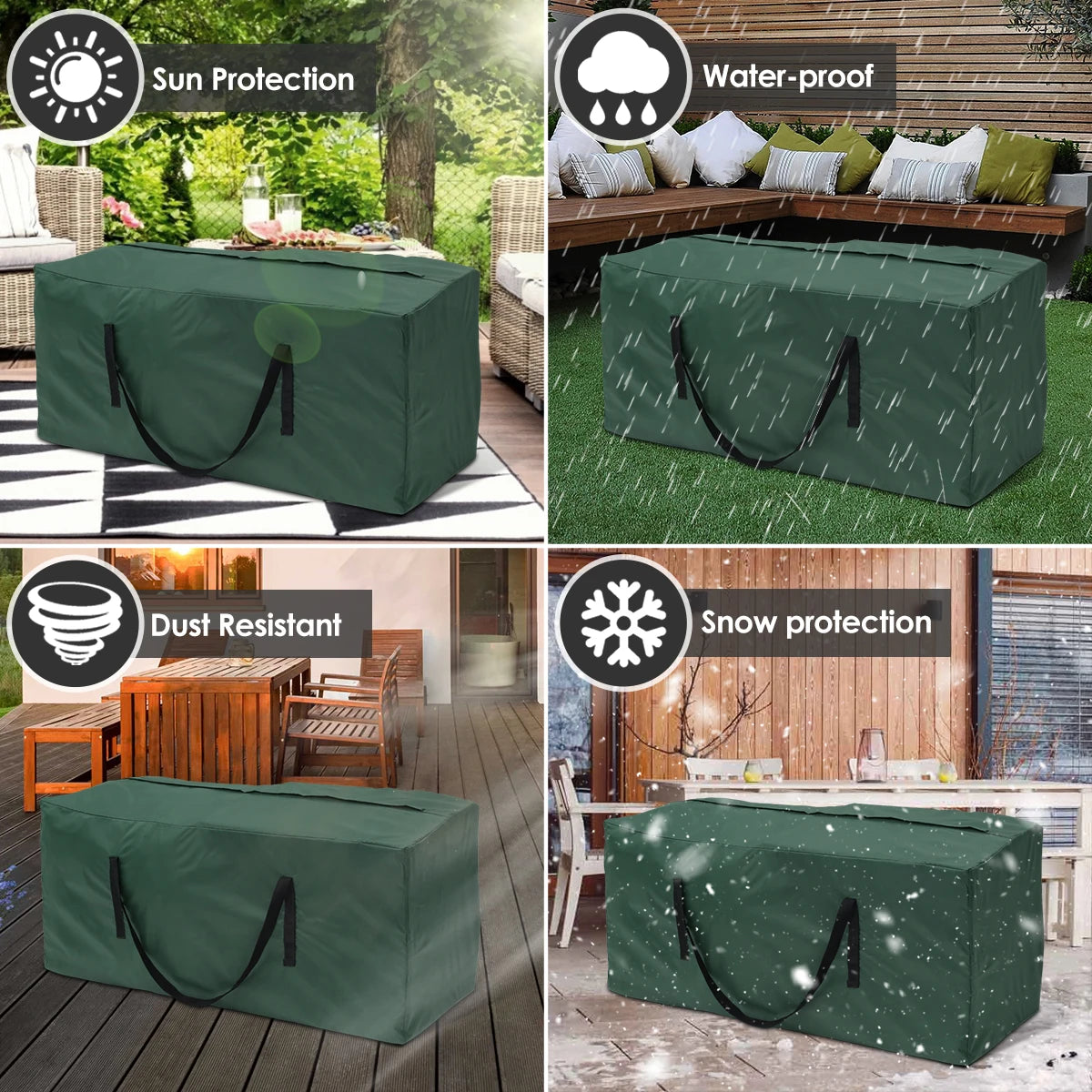 Large Capacity Cushion Storage Bag - Waterproof, Dustproof Furniture Protector for Outdoor Garden and Christmas Tree Organizer