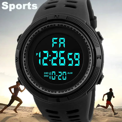 Men's Sports Digital Watch – Big Dial Luminous, Waterproof, Multifunction Military Electronic Wristwatch with Alarm