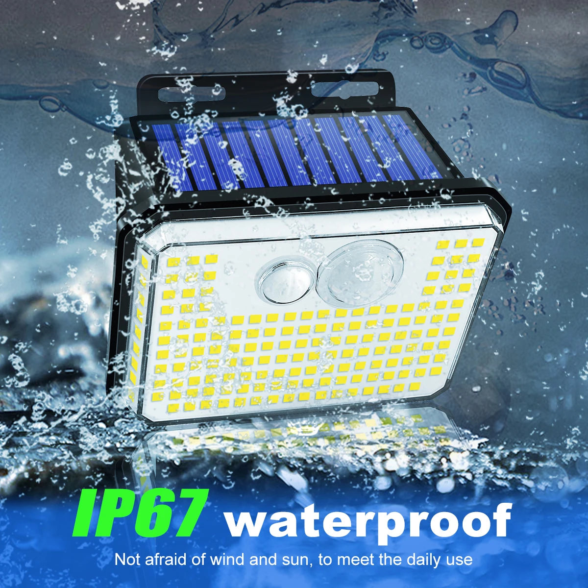 Super Bright IP67 Waterproof Solar Outdoor Garden Lights: Motion Sensor Security Lamp with 178 LEDs