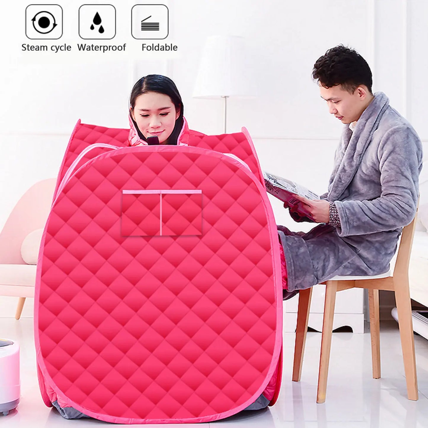 Portable Folding Steam Sauna SPA Room Tent Box: One or Two Person Weight Loss Full Body Slimming - No Steamer Included