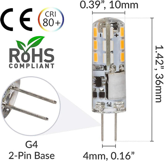 10pcs G4 LED Bulb - 2W/3W/5W/9W/12W/15W, 12V AC220V Saving Silicone Lamp, 360° Beam Angle, Halogen Light Replacement Spotlight Chandelier