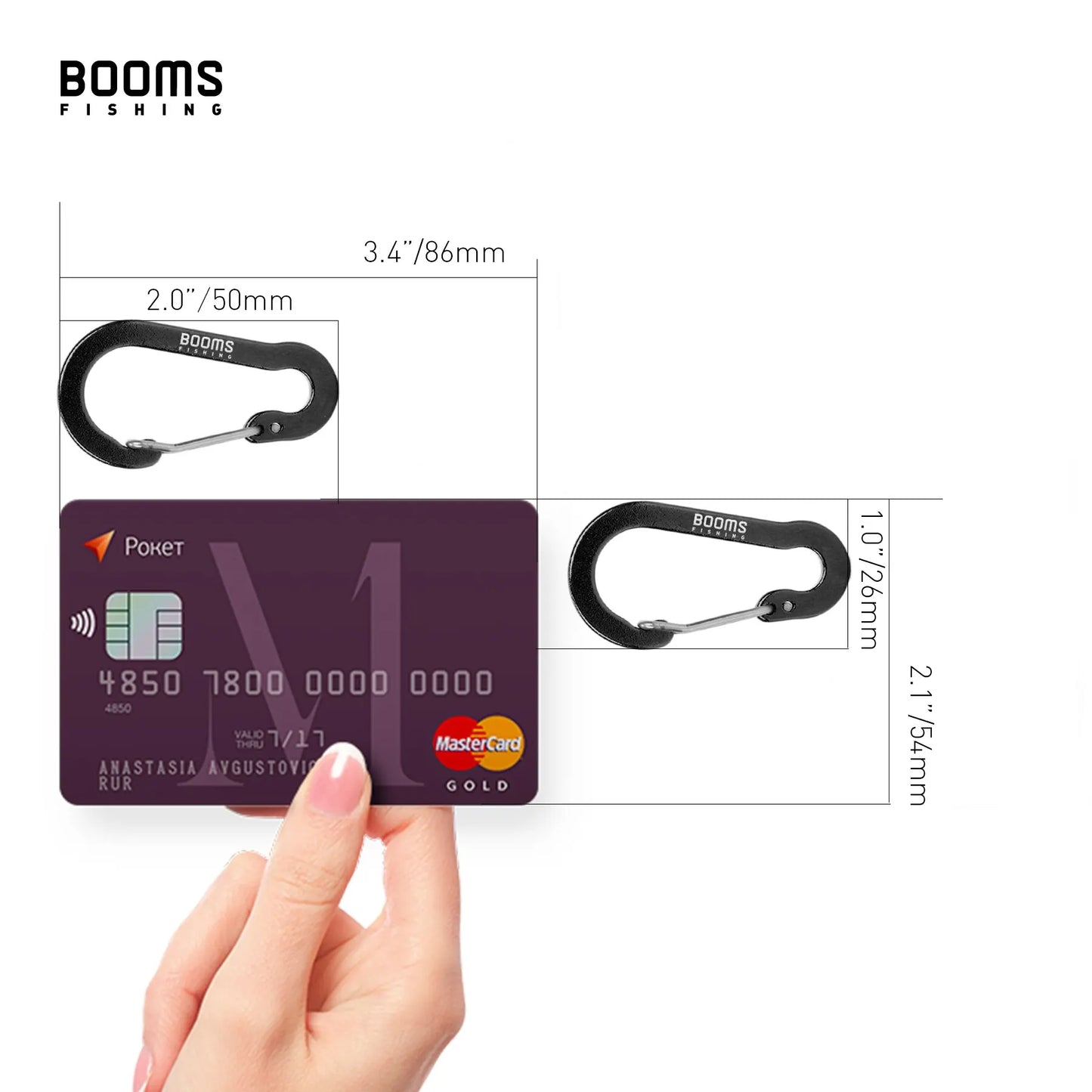 Booms Fishing CC1: 6Pcs Aluminum Alloy Carabiner Keychain - Outdoor Camping & Climbing Snap Clip Lock Buckle Hook