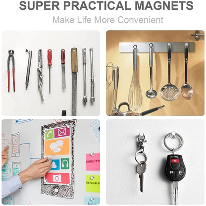 10pcs Super Strong Neodymium Magnetic Pushpins: Durable Steel Suckers for Refrigerator & Whiteboard