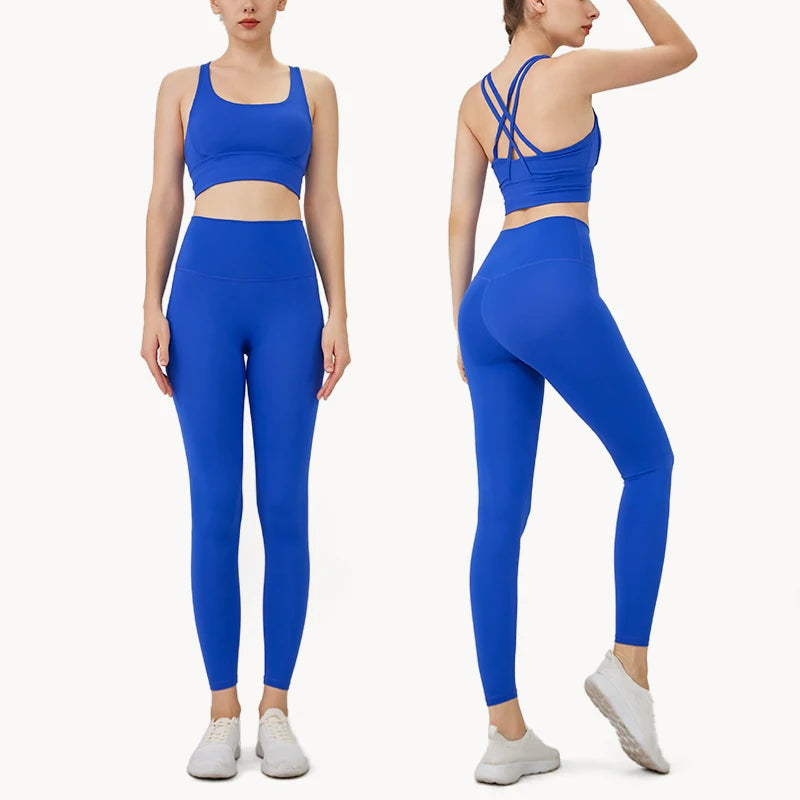 2024 Women's 2 Piece Yoga Tracksuit - Quick Dry Breathable Fitness Set with Sports Bra and Leggings