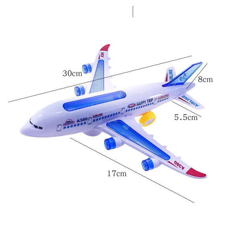 Electronic Aeroplane Toy with Music – Autopilot, Flash Sound, and Automatic Rotation Aircraft, Educational Gift for Children