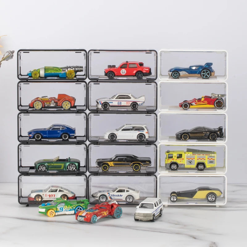 1/64 Diecast Model Car Display Box - High-Grade Storage Box with Fasteners for Hot Wheels and MiniGT (Car Not Included)