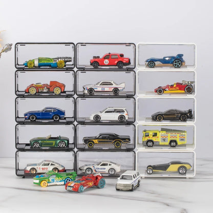 1/64 Diecast Model Car Display Box - High-Grade Storage Box with Fasteners for Hot Wheels and MiniGT (Car Not Included)