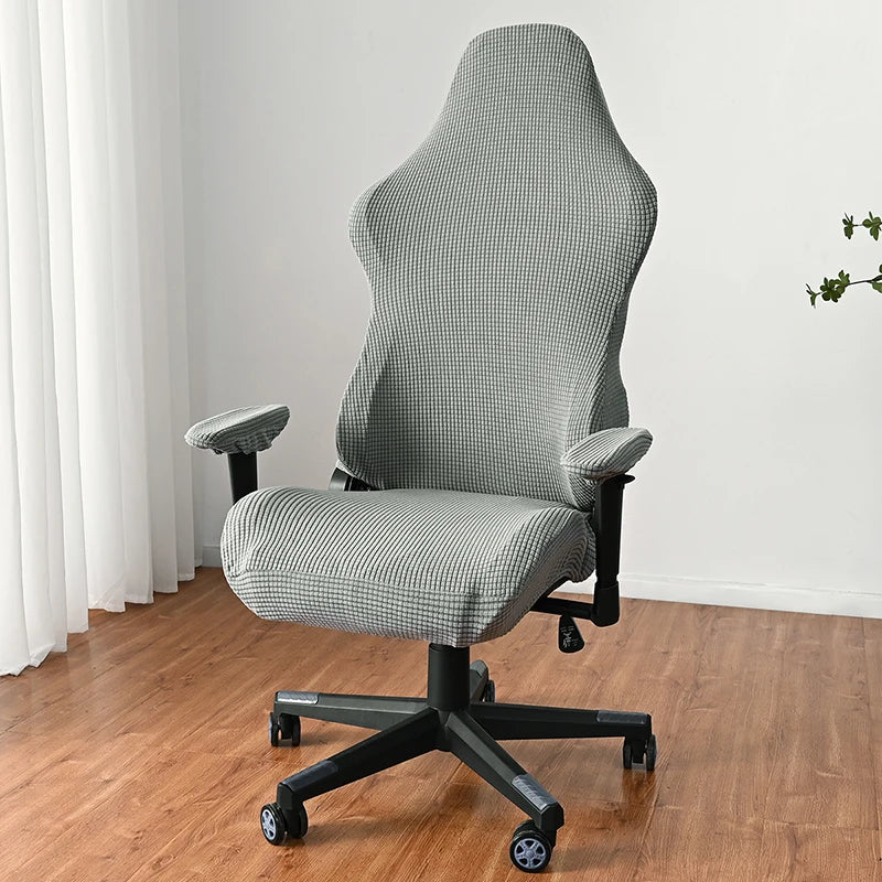 Soft Polar Fleece Gaming Chair Cover: Elastic Armchair Slipcover - Stretchy and Rotating Lift Design, Solid Color