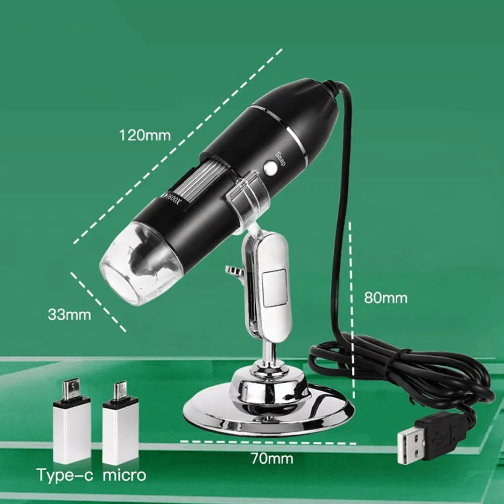 Wireless Digital Microscope: 50X-1000X Magnification, Flexible Stand - Android IOS iPhone PC Compatible, Electronic Stereo WiFi