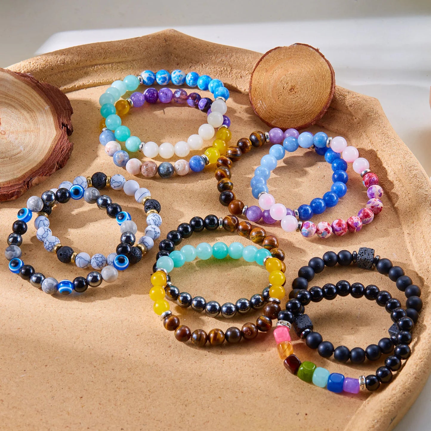 7 Chakra Natural Stone Bracelet - Energy Protection and Good Luck, Meditation Jewelry Gift for Men and Women