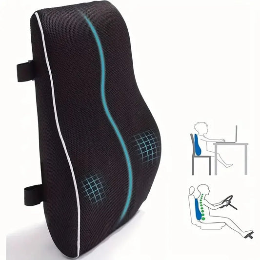 Memory Foam Non-Slip Car Seat Cushion - Supports Lumbar and Waist for Office and Gaming Chairs, Soft and Comfortable