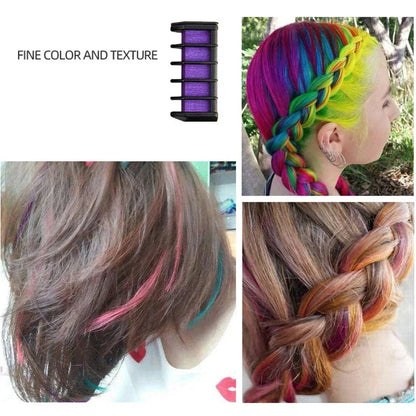 Instant Hair Dye Chalk: 10/1 pcs Fashion Color Chalk for Hair - Temporary Colored Mascara for Girls