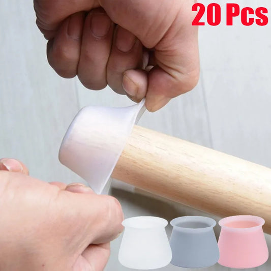 PVC Furniture Legs Protection Cover - 20Pcs Table Feet Pad Floor Protector for Chair Leg, Anti-Slip Table Legs Pad