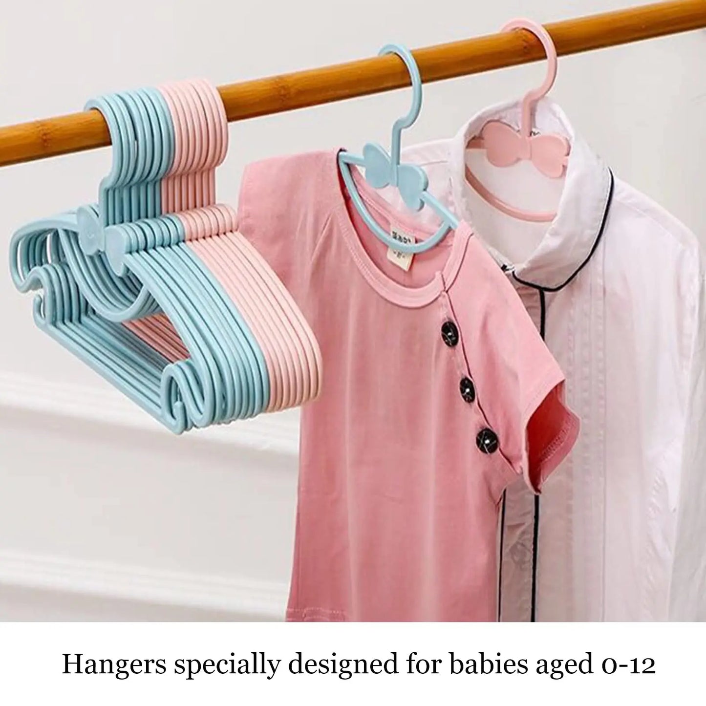 10Pcs Baby Hangers - Non-Slip Kids Clothes Hangers for Infants, Pants Organizer for Boys and Newborns