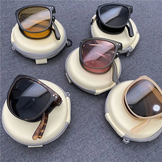 Portable Folding Sunglasses: Ultra-Light Sun Protection with UV Protection - Unisex Sunglasses for Men and Women