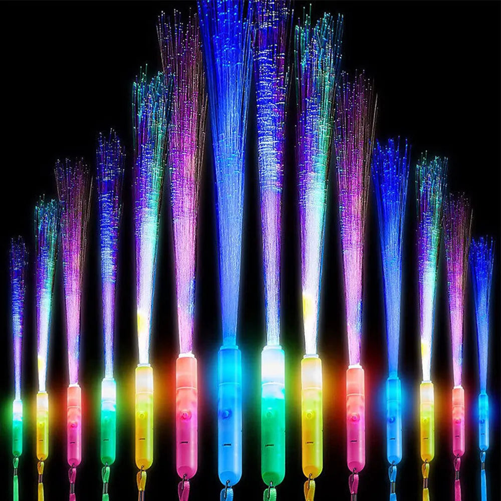 LED Fiber Light-Up Stick - 3 Glowing Patterns for Parties, Christmas, Birthdays, and Weddings - Fun Luminous Gift