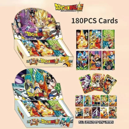 180PCS Dragon Ball, One Piece, Naruto and Demon Slayer Anime Cards - English Non-Repetition Flashcards, Table Game Deck Box for Kids