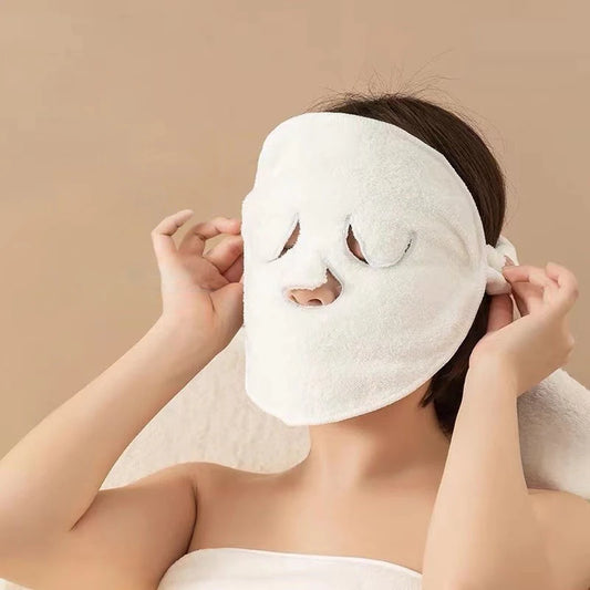 Hydrating Face-Shaped Towel - Thickened Facial Towel for Beauty Salon Use, Ideal for Moisturizing and Cold/Hot Compress Masks, White