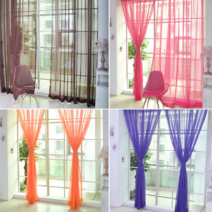 Transparent Window Gauze Curtains – Solid Color Wedding Glass Household Products in Light Luxury Style – Easy to Install