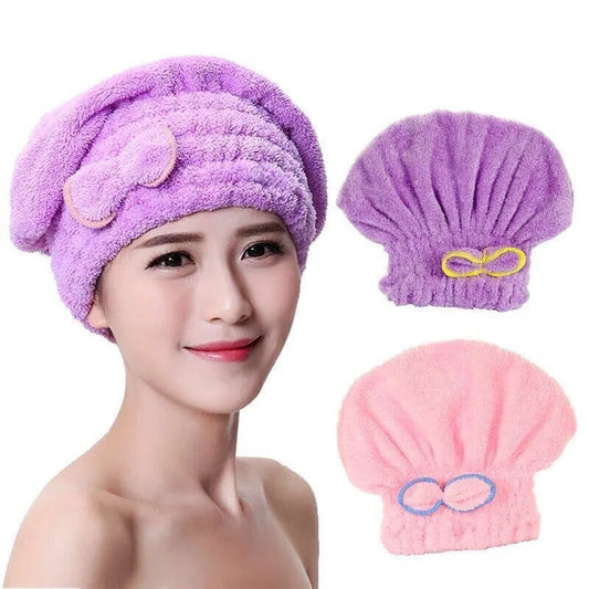 Effortless Hair Care with Microfiber Quick Drying Towel Cap – Your Stylish Bathroom Accessory for Women!