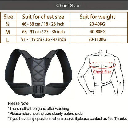 Adjustable Posture Corrector Belt | Unisex Clavicle Spine Back Support | Upper Back Shoulder Lumbar Posture Correction