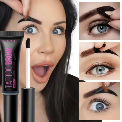 New Tearing Eyebrow Gel – Semi-Permanent Waterproof Tattoo Tint, Long-Lasting, Sweatproof, Peel-Off Dye Cream for Eyebrows. Cosmetics