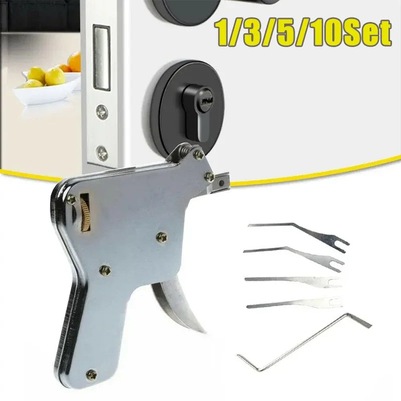 New Lock Pick Bumps Tool Kit - Stainless Steel Door Opener Key Gun, Strong Steel Lock Picking and Repair Extractor Parts