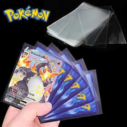 100 Counts Transparent Pokemon Card Sleeves - TCG Protector Folder for Playing Games, Yugioh, Kids Toy Gift