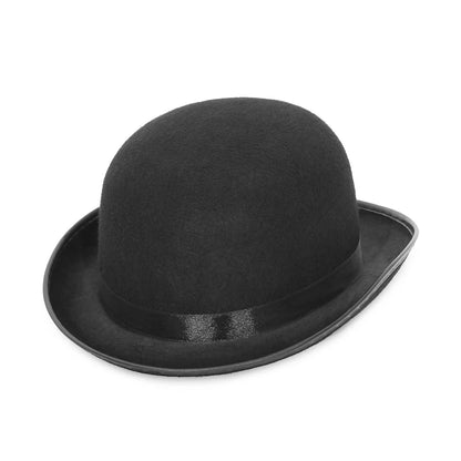 Halloween Magician Top Hat for Men and Women - Black and Red Gentleman Jazz Bowler Hat for Parties