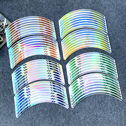 17" Rainbow Rim Tape: Car Styling Strips for Motocross Bike Wheels - Stickers Compatible with Kawasaki, Honda, Yamaha, Suzuki, KTM, Ducati