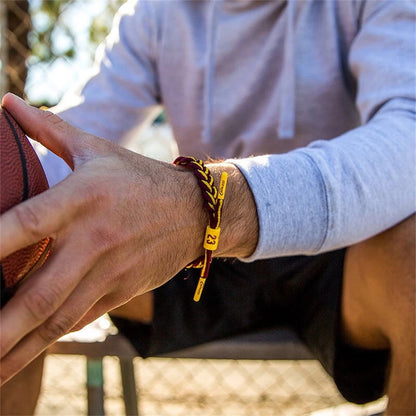 Basketball Player Number Braided Rope Bracelet - Adjustable Sports Wristband with Woven Bangles, Trendy Accessories