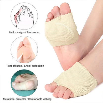 Silicone Metatarsal Pads & Toe Separator: Pain Relief Foot Care Tool for Forefoot Socks, Bunion Orthotics & Hallux Valgus Corrector