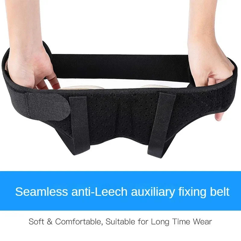 Adjustable Adult Hernia Belt - Inguinal Groin Support with Inflatable Hernia Bag - 2 Removable Compression Pads for Pain Relief