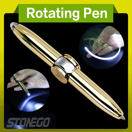 De-Stress with STONEGO Spinner Pen - Gyroscope Decompression Light Ball Pen Shaped Finger Gyro for Relaxing Writing Experience