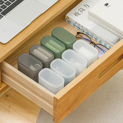 Desktop Data Cable Storage Box with Cover - Transparent Dustproof Mobile Phone Charger Container for Cable Wire Management in Office or Home