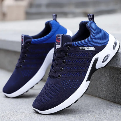 Men’s Trendy Breathable Lace-Up Running Shoes - Korean Version, Light Casual Sports Footwear