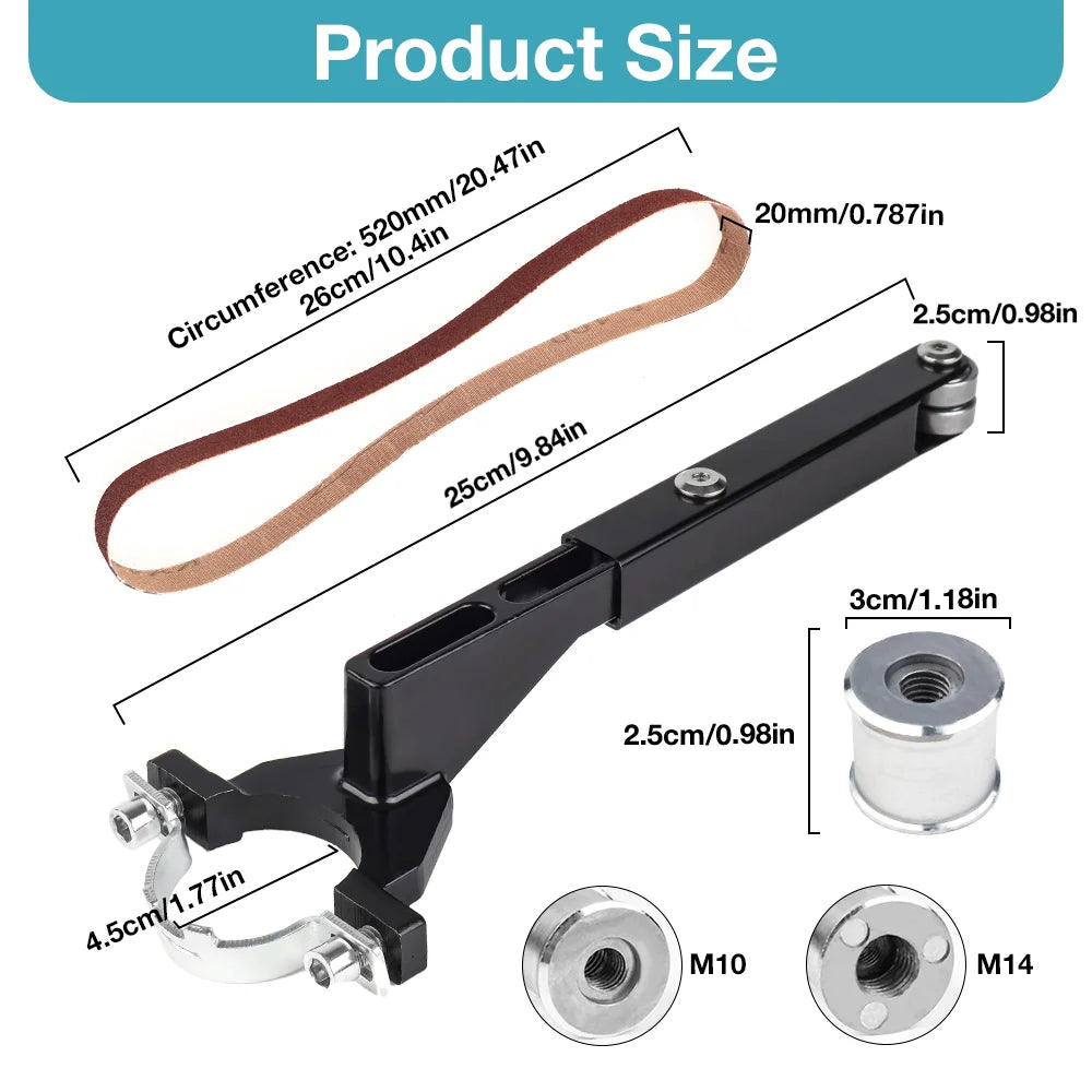 Belt Sander Bracket for Angle Grinder - Modified Sand Belt Machine for Model 100 115 125 Angle Grinder - Ideal for Wood/Metal Grinding & Polishing