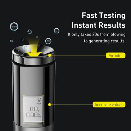 Baseus LED Display Automatic Alcohol Tester | Professional Rechargeable Breathalyzer | Breath Alcohol Test Tools