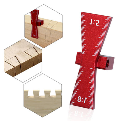 Aluminum Alloy Woodworking Dovetail Marker - Precise Dovetail Marking Template - Includes Multiple Slopes: 1:5, 1:6, 1:8, 1:10