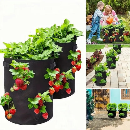 Multi-Mouth Spring Strawberry Growing Bag - 5/7/10Gal Grow Pot for Vegetable Planting - Terrace Garden Solution - Multi-Mouth Container Bags