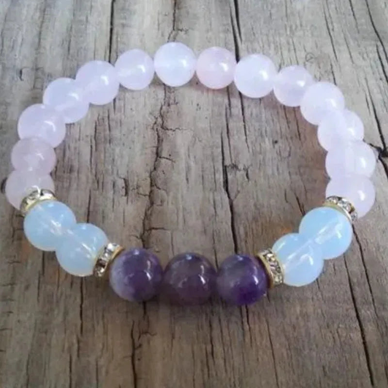 6mm Tiger Eye and Raw Citrine Nugget Bracelet | Empath Protection with Moonstone, Amethyst and Rose Quartz Gemstones