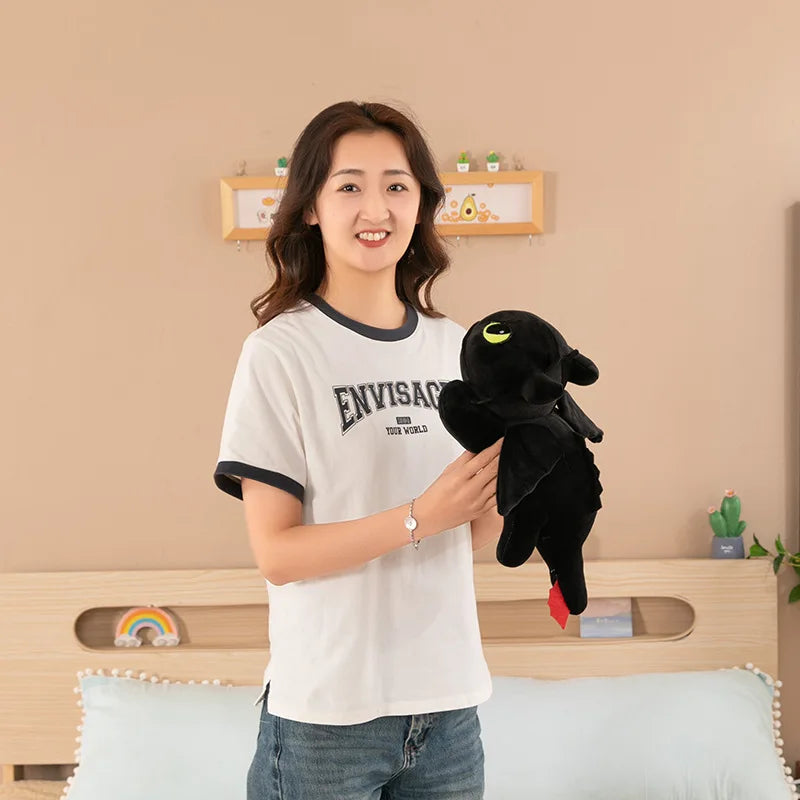 MINISO Little Flying Dragon Plush Toy - Toothless Doll Pillow, Party Model, Ideal Birthday Gift for Girls